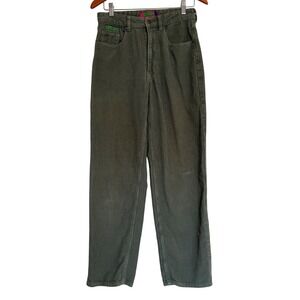Empyre Tori Corduroy Relaxed Straight Leg Pants Green Womens Size 4 Skater Y2K